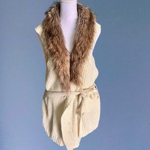 Y2K I Faux Fur Crocheted Vest I Long